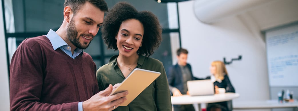 coworkers reviewing something